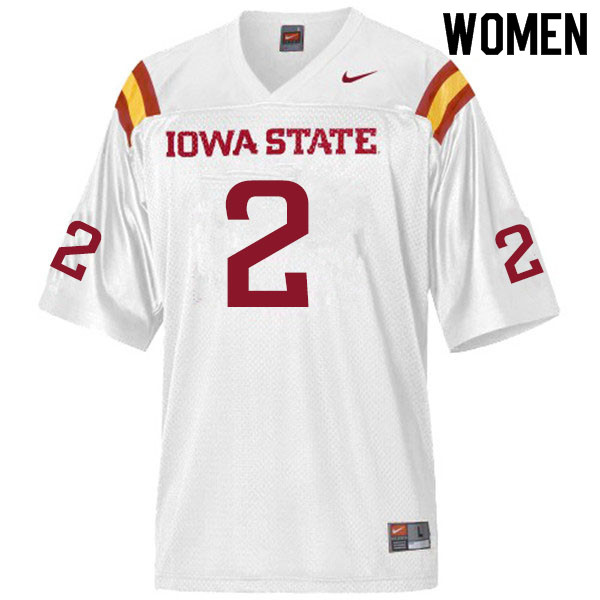 Iowa State Cyclones Women's #2 Datrone Young Nike NCAA Authentic White College Stitched Football Jersey JM42A22AG